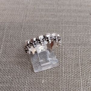 Silver Tone Skull Band Ring Size 7